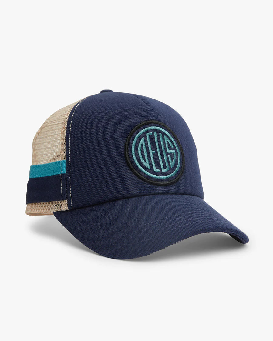 Deus Woven Pill Trucker Navy – MOTORWERKS